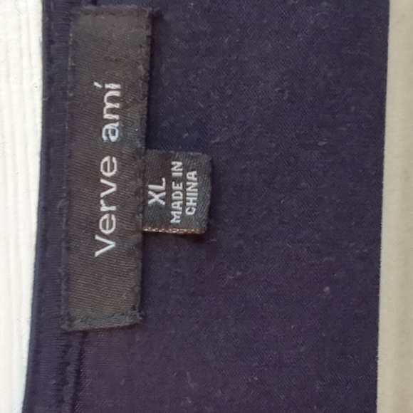 Verve Ami XL navy blue long sleeve lace front shirt - Picture 7 of 9